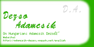 dezso adamcsik business card